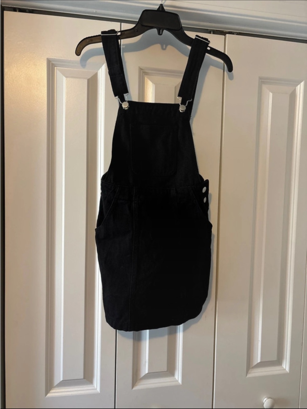 Black Overall Dress - Classic Pinafore One-Piece